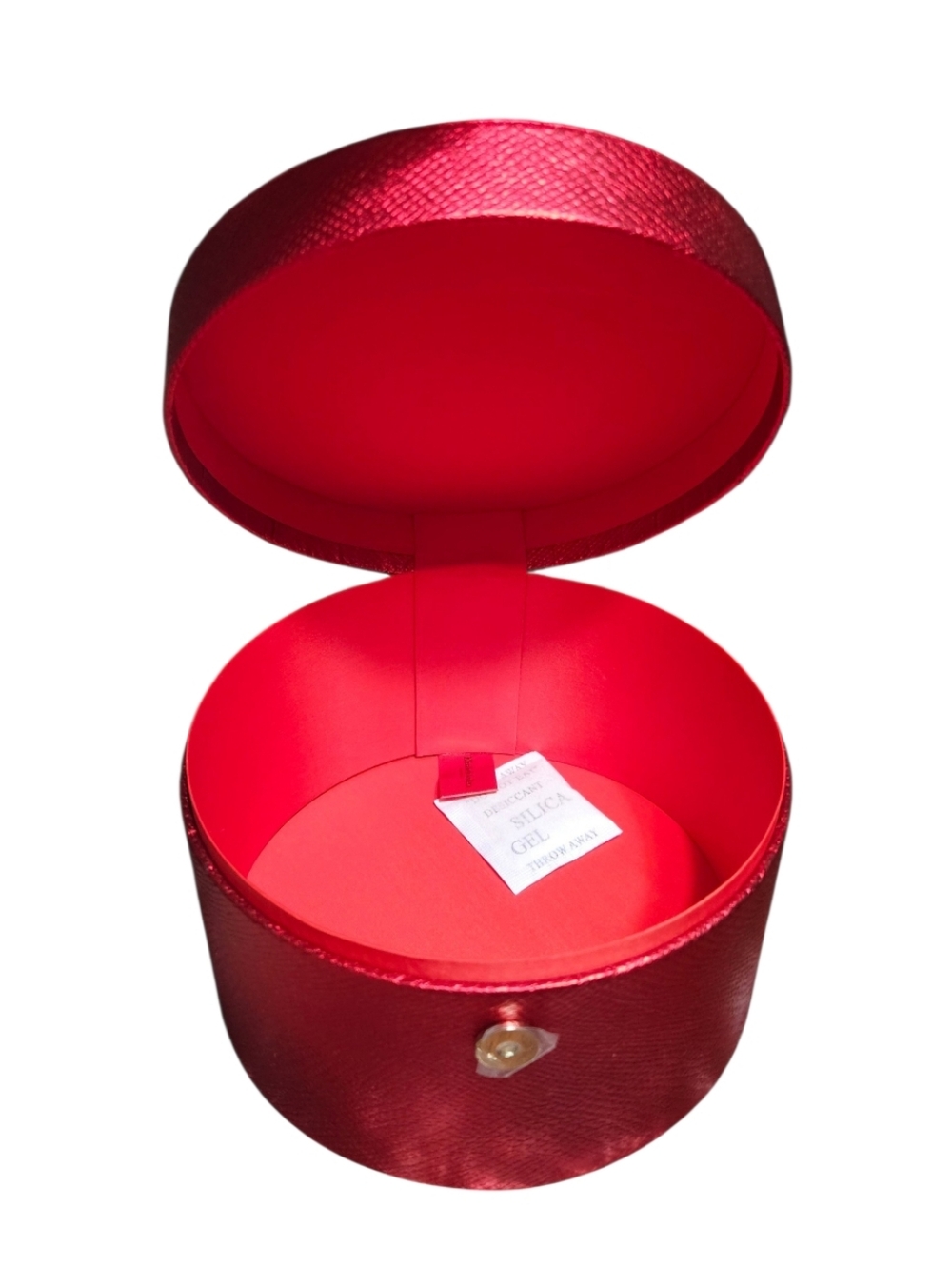Elizabeth Arden Red Round Jewelry Case with Snap Strap - Picture 3 of 6